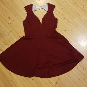 Wine colored cut out mini dress